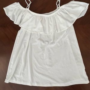 NWOT Lilly Pulitzer White Ruffle Tank Top - XXS